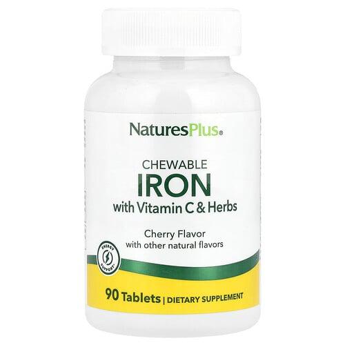 Naturesplus Chewable Iron With Vitamin C And Herbs Cherry 90 Tablets product image