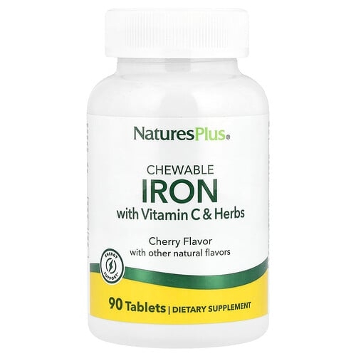 Naturesplus Chewable Iron With Vitamin C And Herbs Cherry 90 Tablets product image