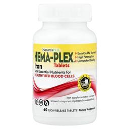Naturesplus Hema Plex Iron With Essential Nutrients For Healthy Red Blood Cells 60 Slow Release Tablets