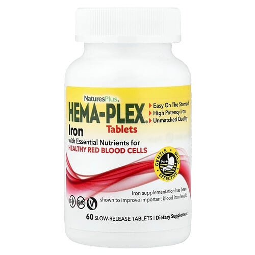 Naturesplus Hema Plex Iron With Essential Nutrients For Healthy Red Blood Cells 60 Slow Release Tablets product image