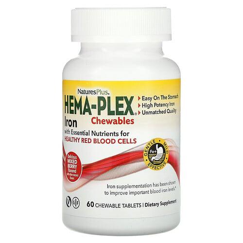 Naturesplus Hema Plex Iron Chewables Mixed Berry 60 Chewable Tablets product image