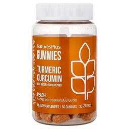 Naturesplus Turmeric Curcumin With Ginger Black Pepper Gummies Peach 60 Gummies