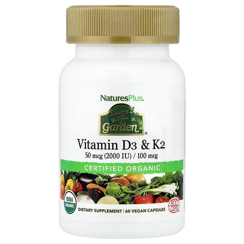 Naturesplus Source Of Life Garden Vitamin D3 K2 60 Vegan Capsules product image
