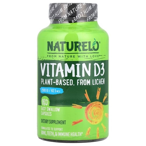 Naturelo Vitamin D3 62 5 Mcg 2 500 Iu 180 Easy Swallow Capsules product image