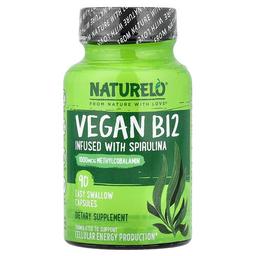 Naturelo Vegan B12 Infused With Spirulina 90 Easy Swallow Capsules