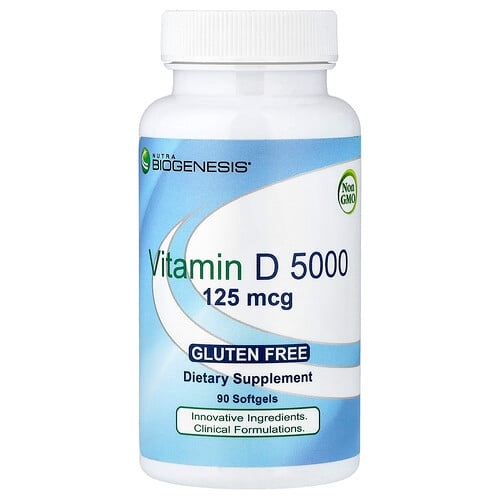 Nutra Biogenesis Vitamin D 5000 125 Mcg 90 Softgels product image