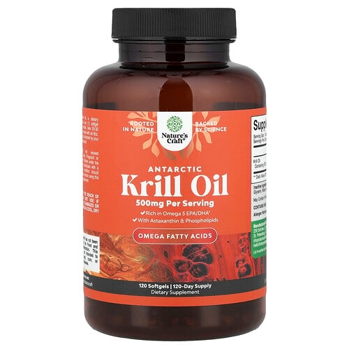 Nature S Craft Antarctic Krill Oil 120 Softgels 500 Mg Per Softgel product image