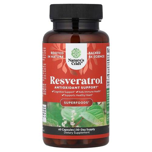 Nature S Craft Resveratrol 60 Capsules 600 Mg Per Capsule product image