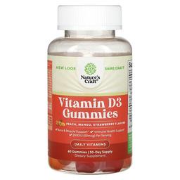 Nature S Craft Vitamin D3 Gummies Peach Mango Strawberry 60 Gummies 25 Mcg 1 000 Iu Per Gummy