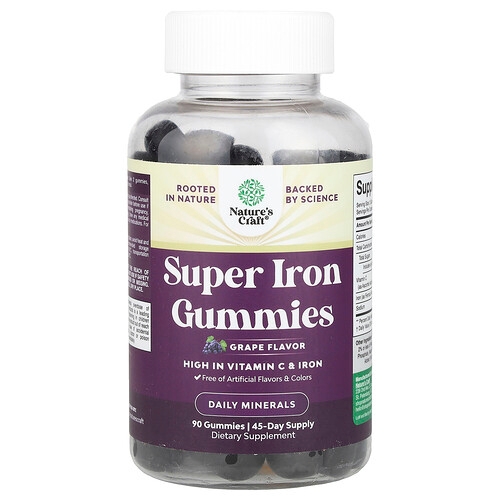 Nature S Craft Super Iron Gummies Grape 90 Gummies product image