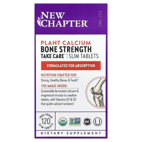 New Chapter Plant Calcium Bone Strength Take Care 120 Vegan Slim Tablets product image