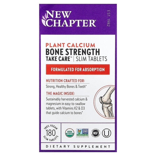 New Chapter Plant Calcium Bone Strength Take Care 180 Vegan Slim Tablets product image