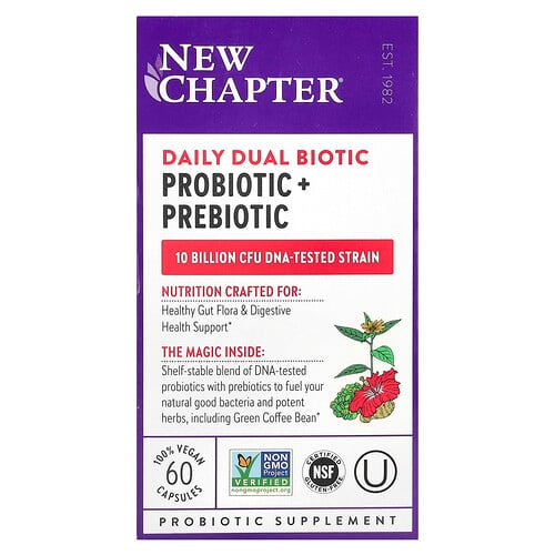 New Chapter Daily Dual Biotic Probiotic Prebiotic 60 Vegan Capsules product image