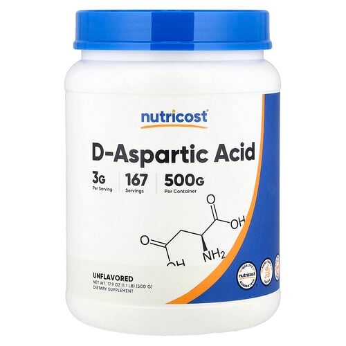 Nutricost D Aspartic Acid Unflavored 17 9 Oz 500 G product image