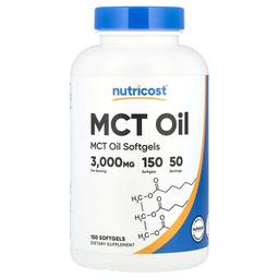 Nutricost Mct Oil 150 Softgels 1 000 Mg Per Softgel