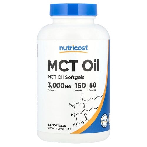 Nutricost Mct Oil 150 Softgels 1 000 Mg Per Softgel product image