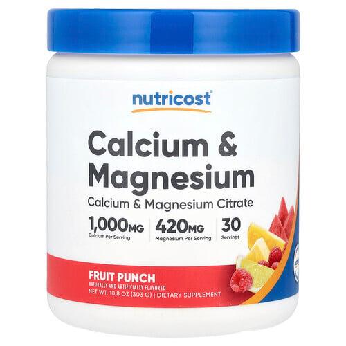 Nutricost Calcium Magnesium Fruit Punch 10 8 Oz 303 G product image