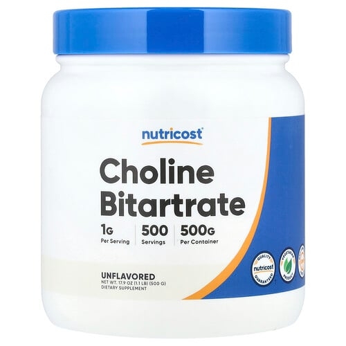 Nutricost Choline Bitartrate Unflavored 17 9 Oz 500 G product image