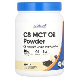 Nutricost C8 Mct Oil Powder Vanilla 1 Lb 454 G