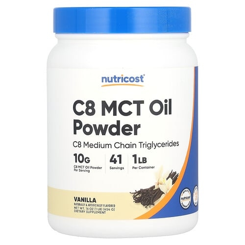 Nutricost C8 Mct Oil Powder Vanilla 1 Lb 454 G product image