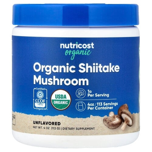 Nutricost Organic Shiitake Mushroom Unflavored 4 Oz 113 G product image