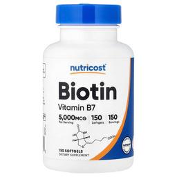 Nutricost Biotin 5 000 Mcg 150 Softgels