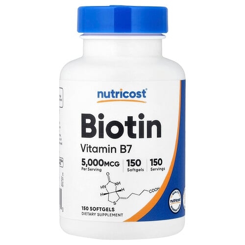 Nutricost Biotin 5 000 Mcg 150 Softgels product image