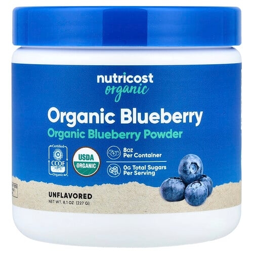 Nutricost Organic Blueberry Powder Unflavored 8 1 Oz 227 G product image