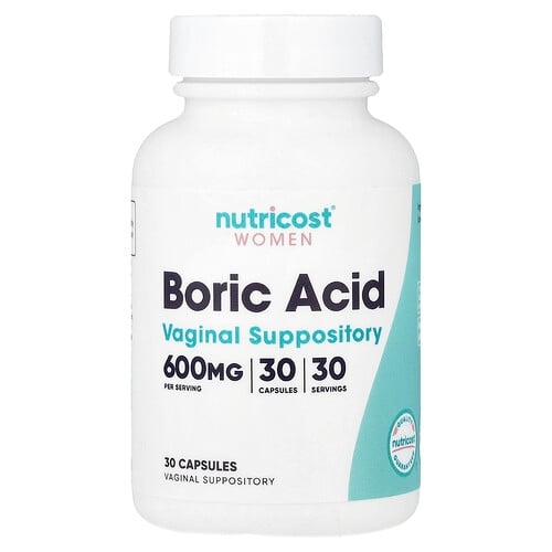 Nutricost Women Boric Acid Vaginal Suppository 600 Mg 30 Capsules product image