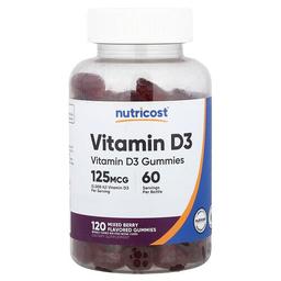 Nutricost Vitamin D3 Gummies Mixed Berry 120 Gummies 62 5 Mg Per Gummy