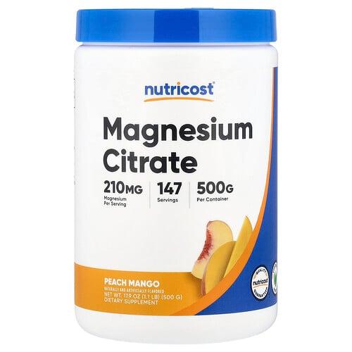 Nutricost Magnesium Citrate Peach Mango 1 1 Lb 500 G product image