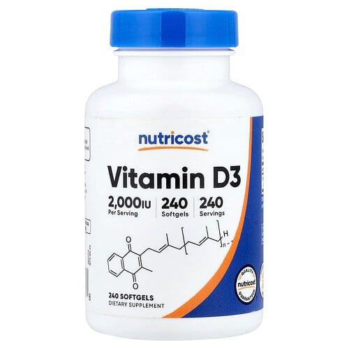 Nutricost Vitamin D3 2 000 Iu 240 Softgels product image