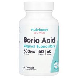 Nutricost Women Boric Acid Vaginal Suppository 600 Mg 60 Capsules