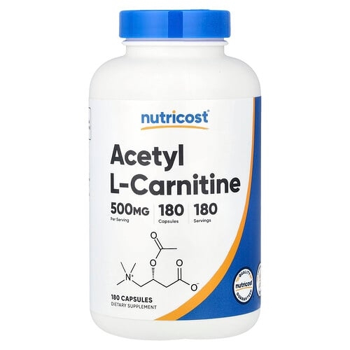 Nutricost Acetyl L Carnitine 500 Mg 180 Capsules product image