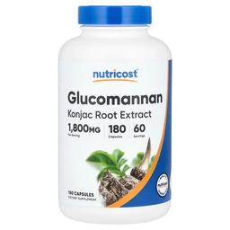 Nutricost Glucomannan Konjac Root Extract 180 Capsules 600 Mg Per Capsule