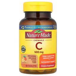 Nature Made Vitamin C Chewable Original Orange 500 Mg 60 Tablets
