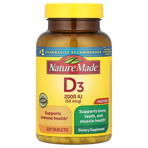 Nature Made Vitamin D3 50 Mcg 2000 Iu 220 Tablets product image