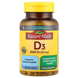 Nature Made Vitamin D3 50 Mcg 2 000 Iu 250 Softgels