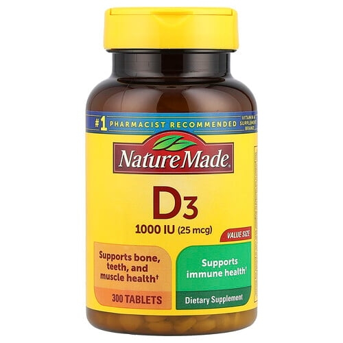 Nature Made Vitamin D3 25 Mcg 1000 Iu 300 Tablets product image