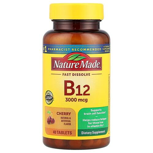 Nature Made Vitamin B12 Fast Dissolve Cherry 3 000 Mcg 40 Tablets product image