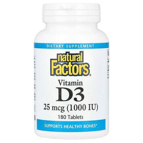 Natural Factors Vitamin D3 25 Mcg 1 000 Iu 180 Tablets product image