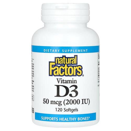 Natural Factors Vitamin D3 50 Mcg 2 000 Iu 120 Softgels product image