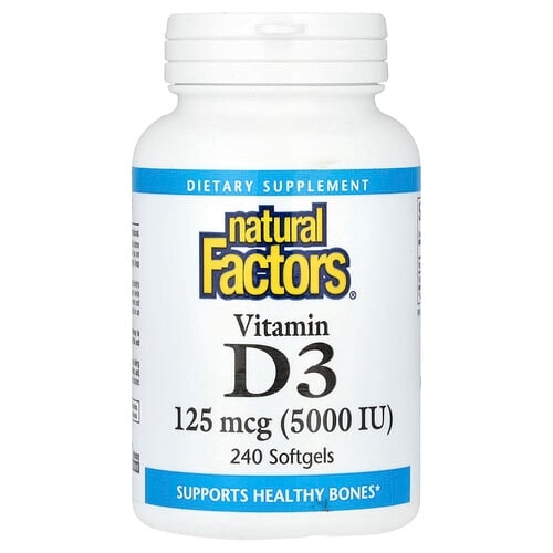 Natural Factors Vitamin D3 125 Mcg 5 000 Iu 240 Softgels product image