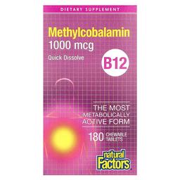 Natural Factors B12 Methylcobalamin 1 000 Mcg 180 Chewable Tablets
