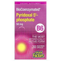 Natural Factors Biocoenzymated B6 Pyridoxal 5 Phosphate 50 Mg 30 Vegetarian Capsules