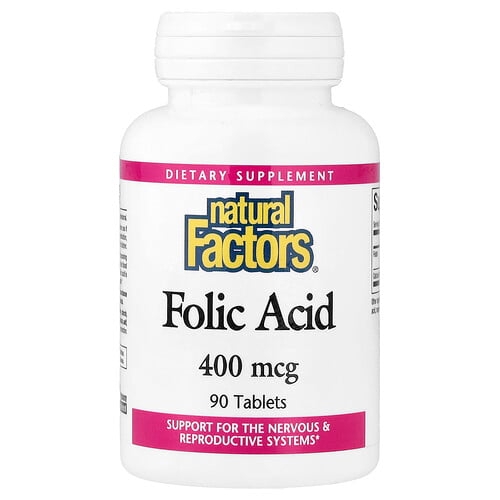 Natural Factors Folic Acid 90 Tablets product image