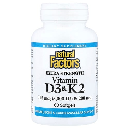 Natural Factors Vitamin D3 K2 60 Softgels product image