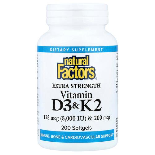 Natural Factors Vitamin D3 K2 200 Softgels product image