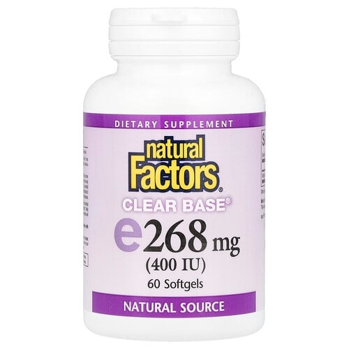 Natural Factors Clear Base Vitamin E 268 Mg 400 Iu 60 Softgels product image