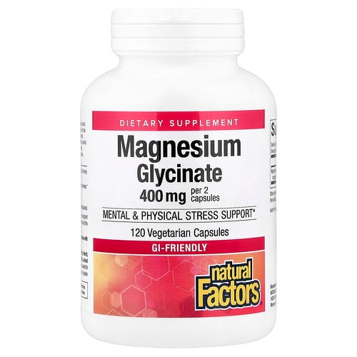 Natural Factors Magnesium Glycinate 200 Mg 120 Vegetarian Capsules product image
